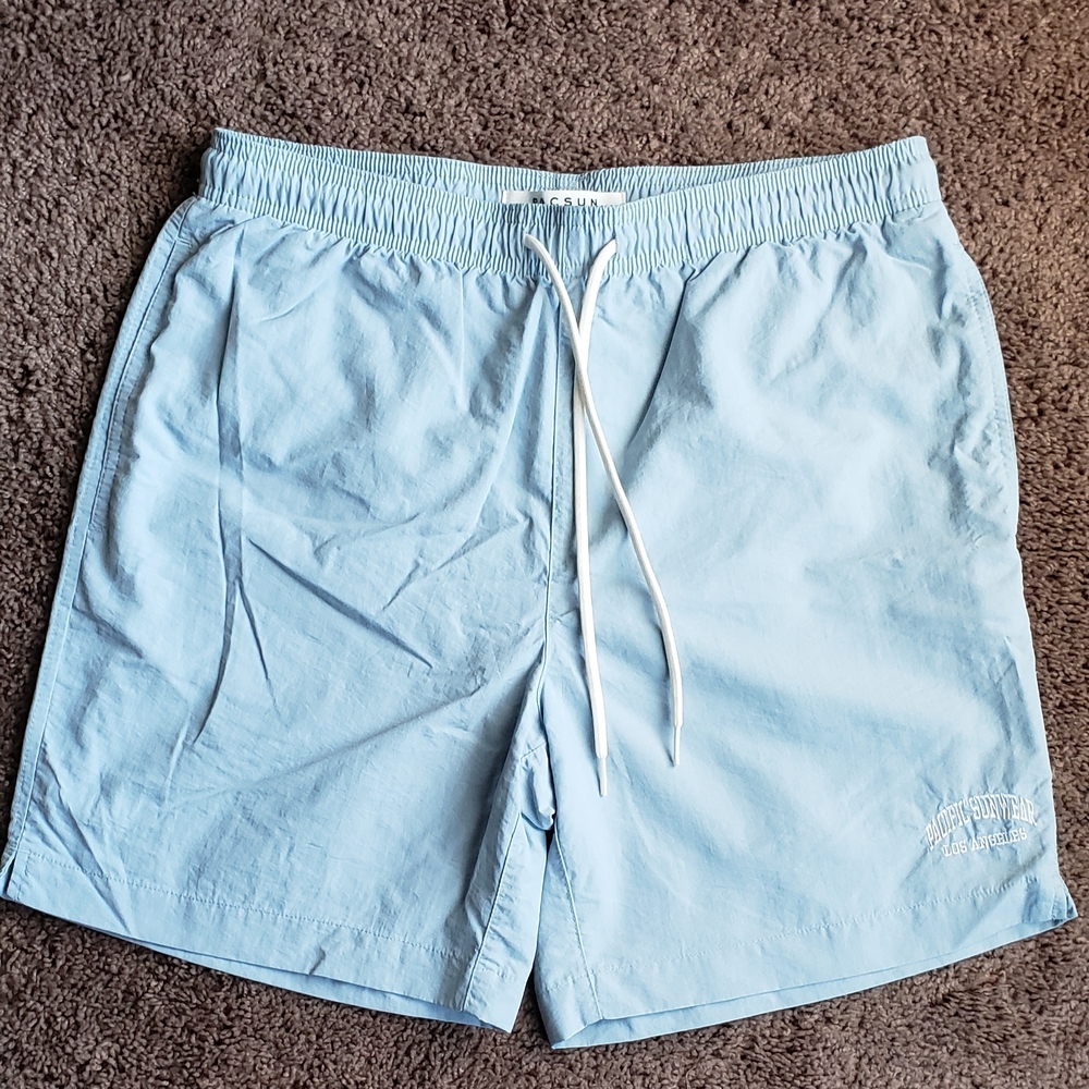 PacSun's Blue Swim Trunks Quick-Dry Elastic Waist,For Men's Summer Size S.